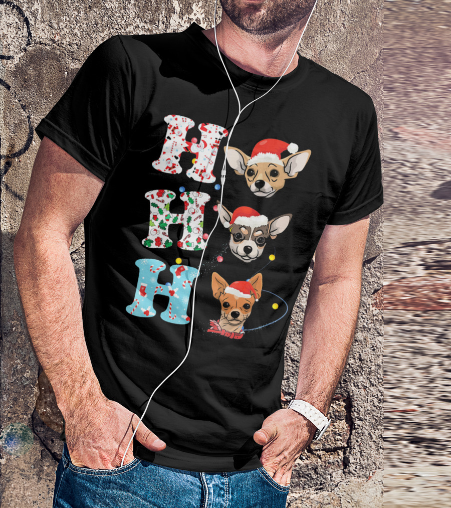 Ho Ho Ho Chihuahua Santa Christmas Animal Holiday T-Shirt