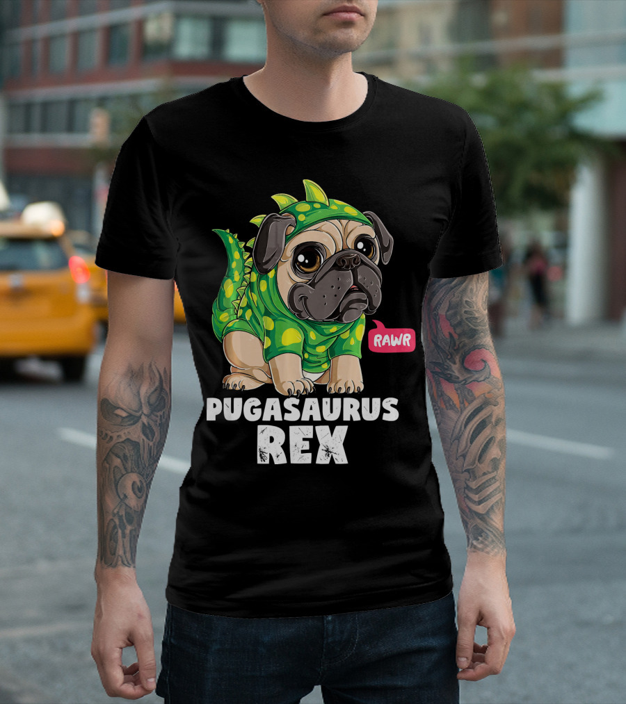 Pugasaurus Rex Dinosaur Lovers Rawr T-Shirt