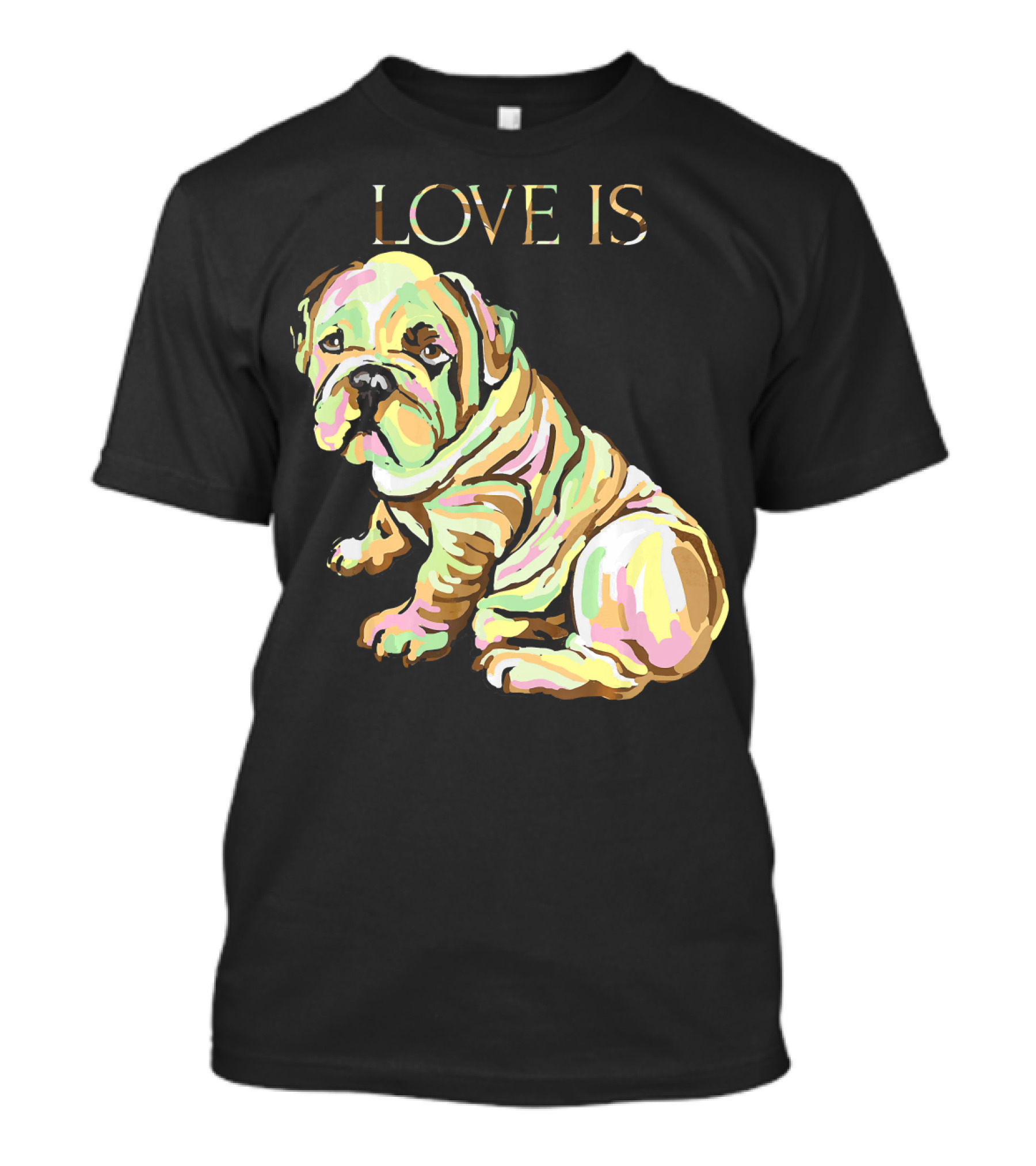 Love Is Cute English Bulldog Dog T-Shirt