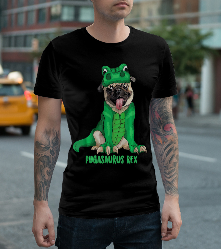Pugasaurus Rex Cute Puglet Dino Costume T-Shirt