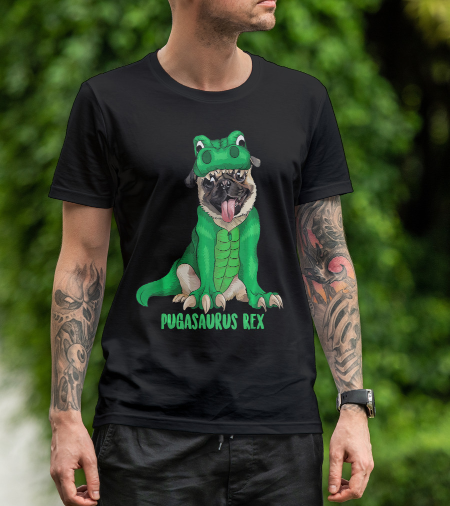 Pugasaurus Rex Cute Puglet Dino Costume T-Shirt