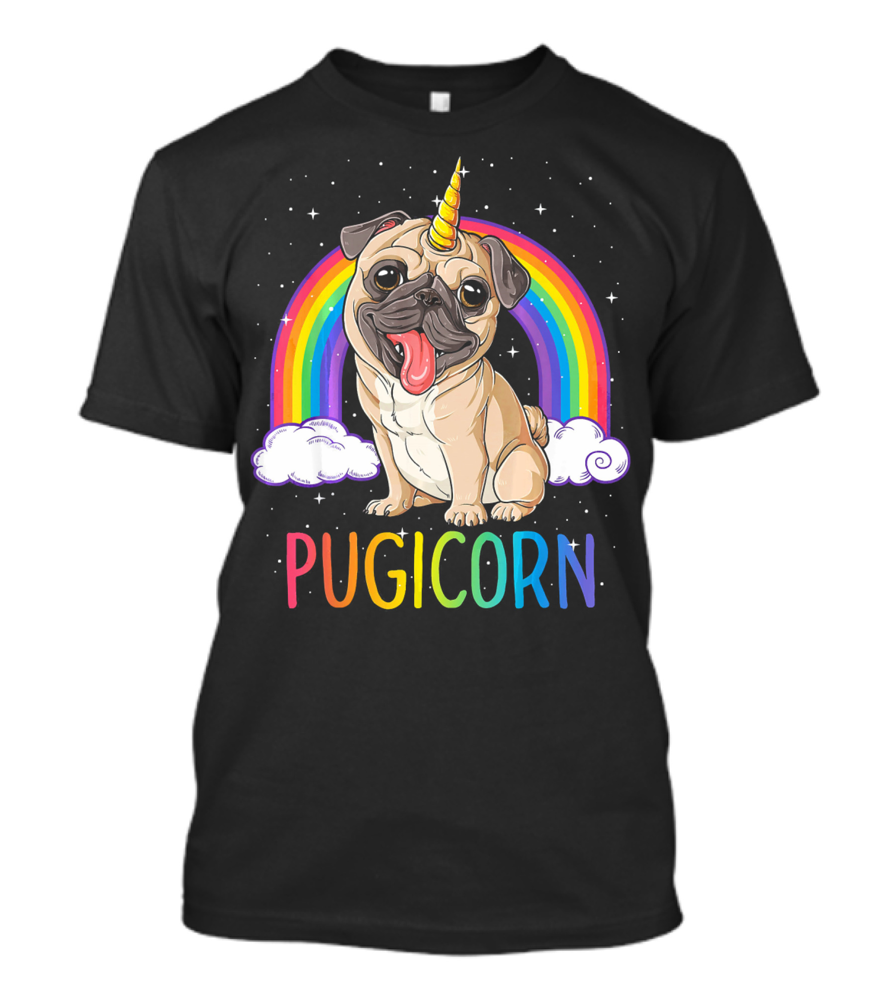 Pugicorn Pug Unicorn Rainbow Girls T-Shirt