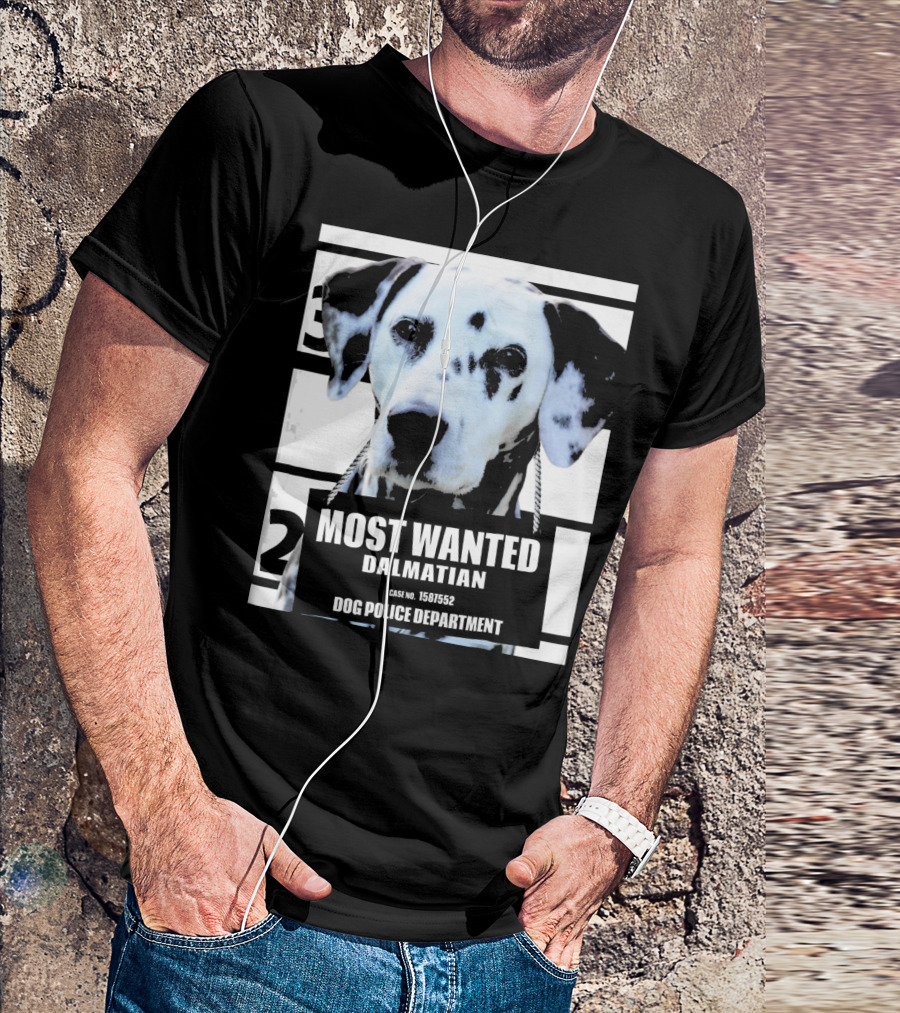 Most Wanted Dalmatian Dog Police Department Case No. 1581552 T-Shirt