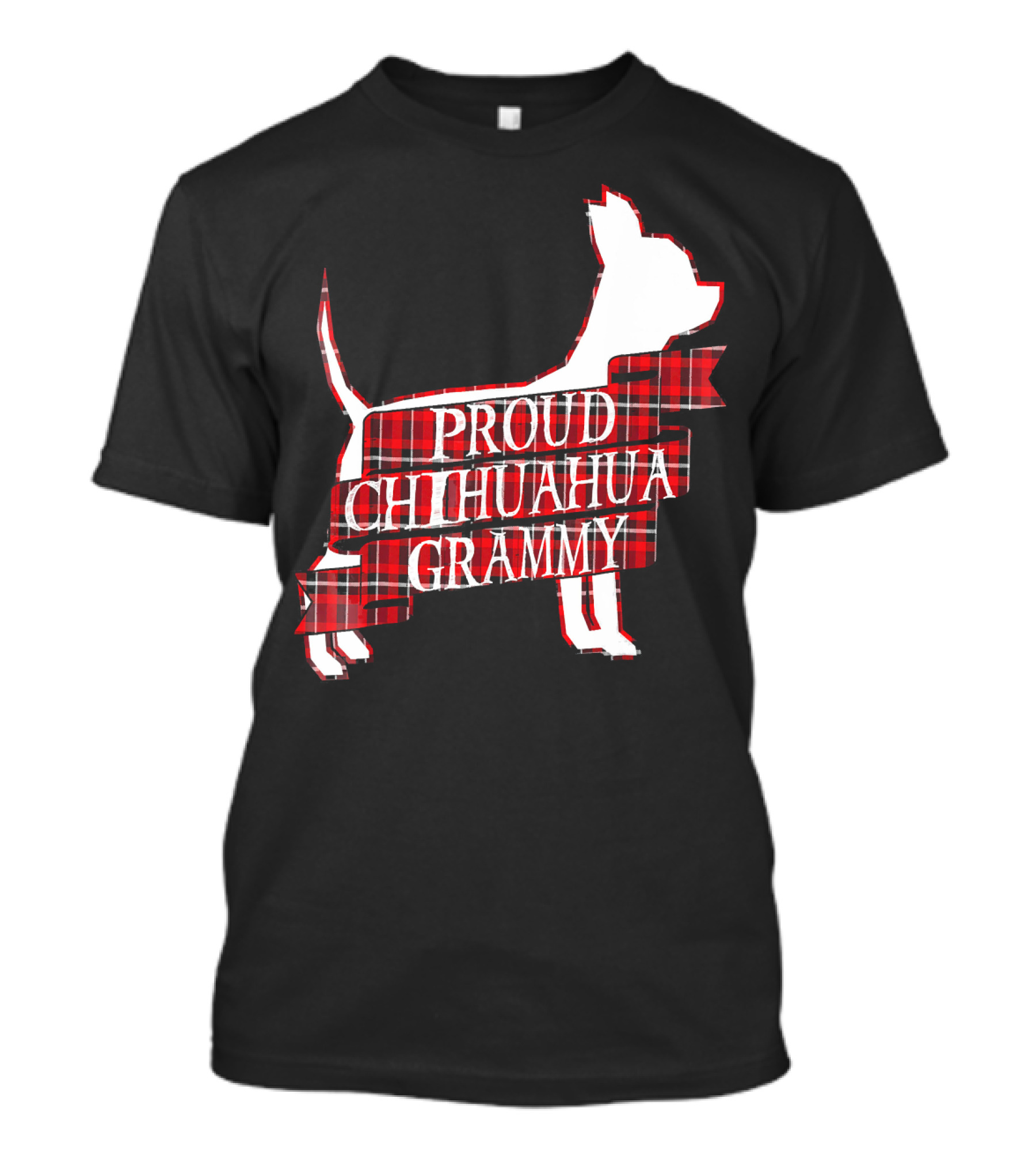 Proud Chihuahua Grammy Plaid Silhouette Dog T-Shirt