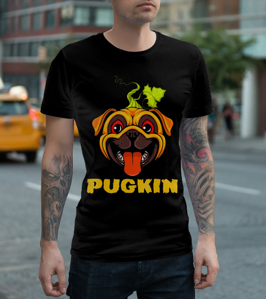 Pugkin Pug Pumpkin Halloween Costume T-Shirt