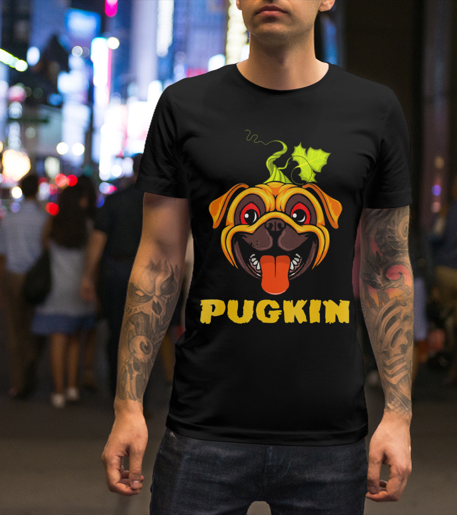 Pugkin Pug Pumpkin Halloween Costume T-Shirt