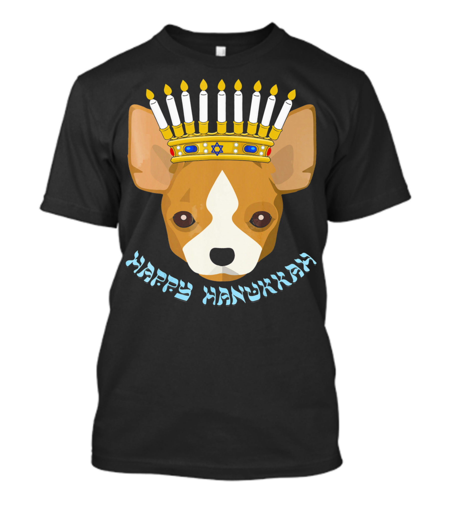 Happy Hanukkah Funny Chihuahua Menorah Dog Candle Star T-Shirt