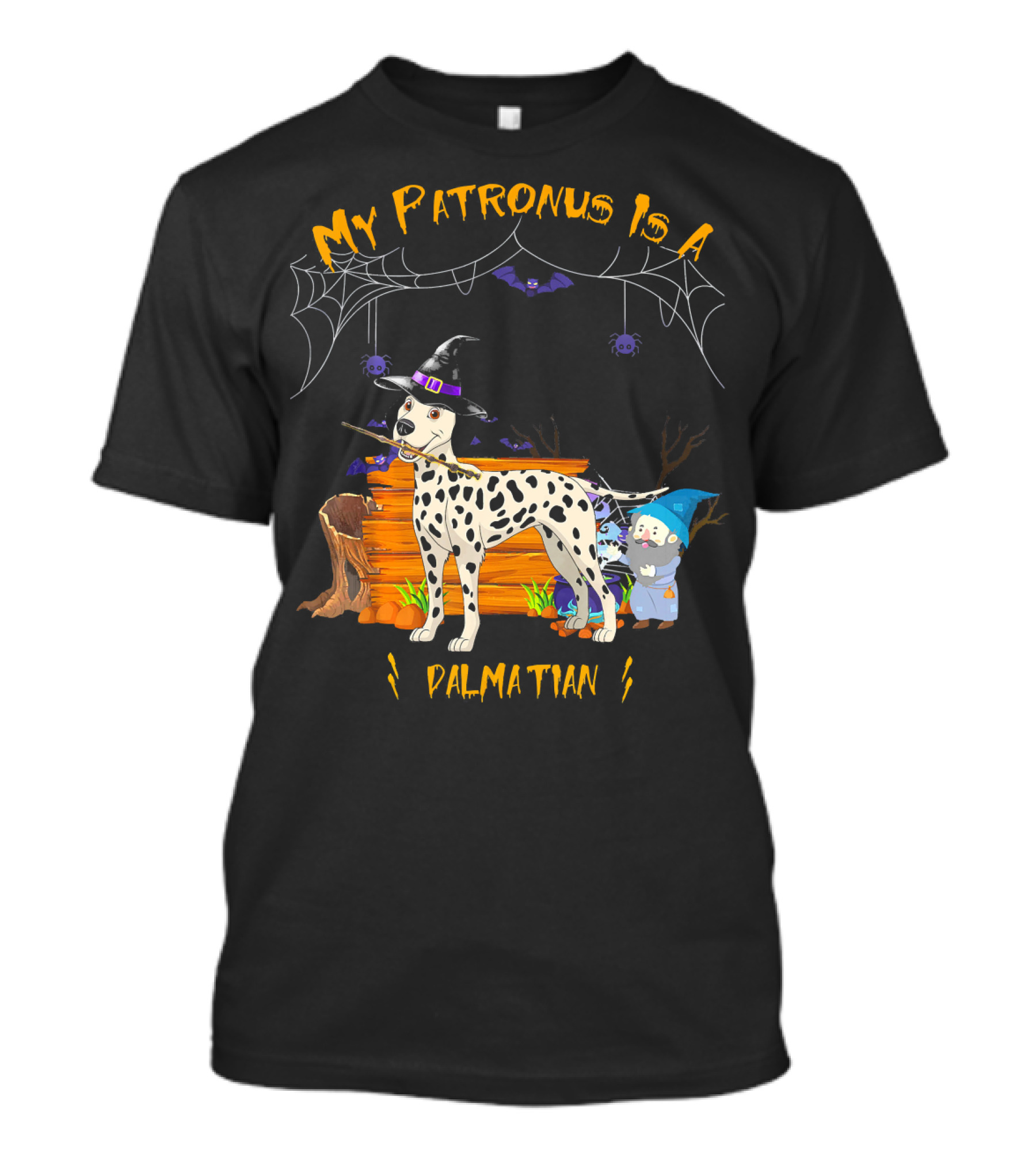 My Patronus Is A Dalmatian Halloween Dog Witch Spiders Goblins T-Shirt
