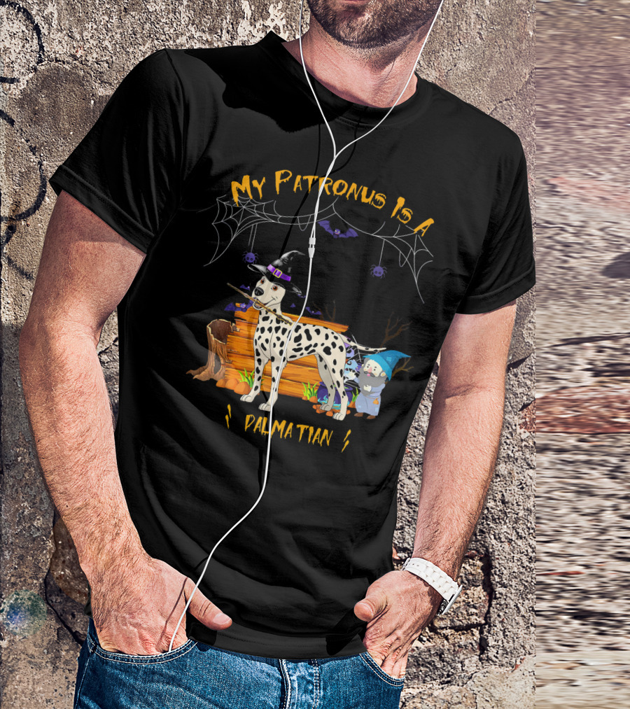 My Patronus Is A Dalmatian Halloween Dog Witch Spiders Goblins T-Shirt