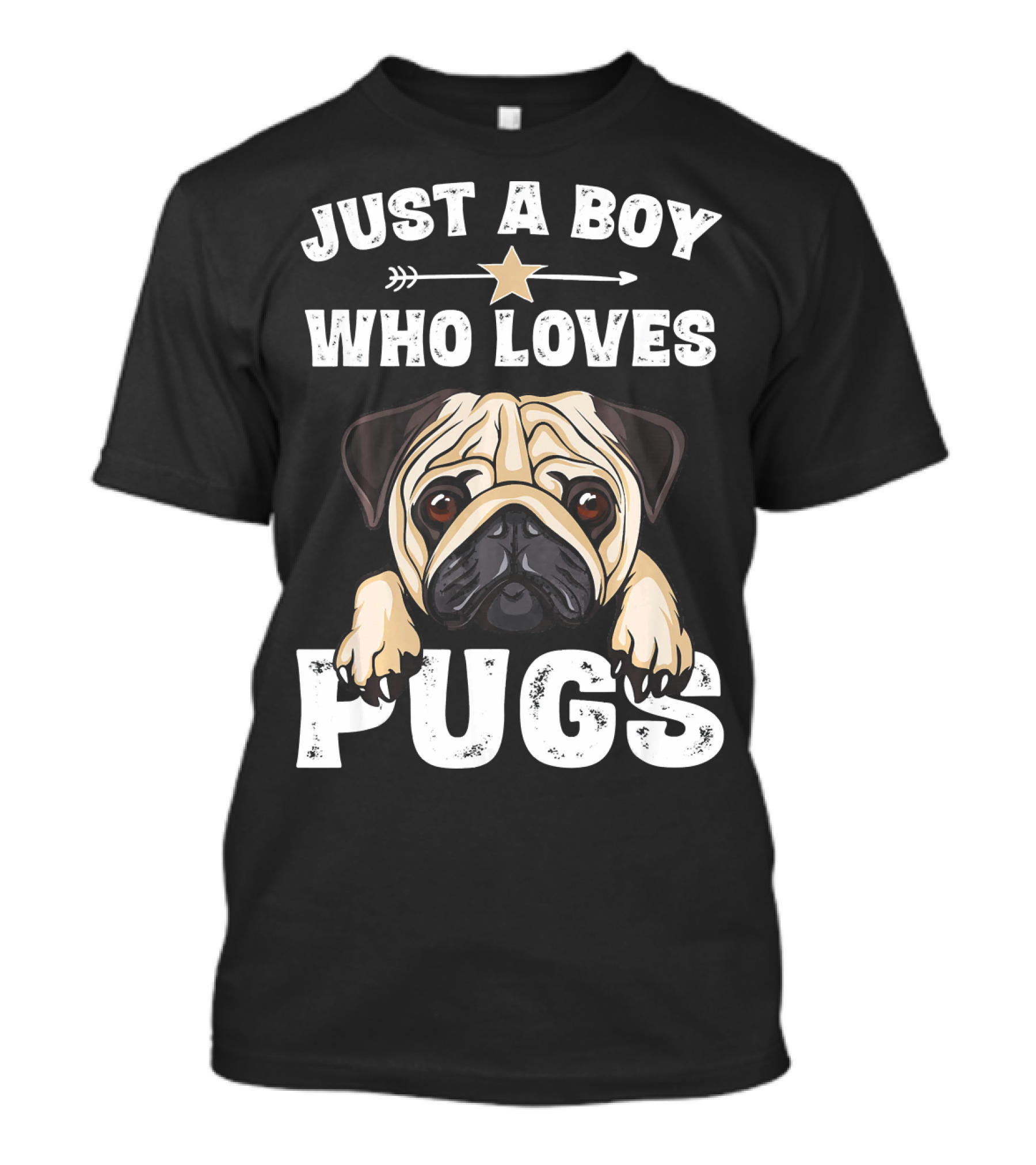 Just A Boy Who Loves Pugs Cute Pug Lover T-Shirt