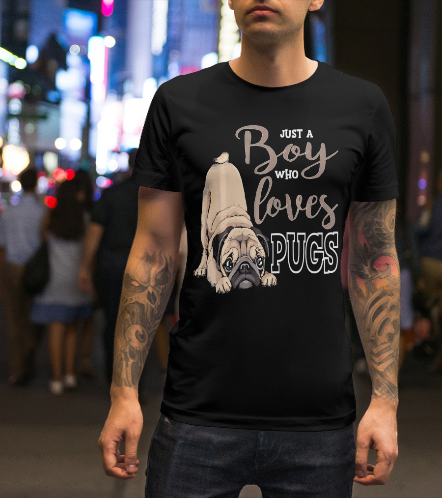 Just A Boy Who Loves Pugs T-Shirt