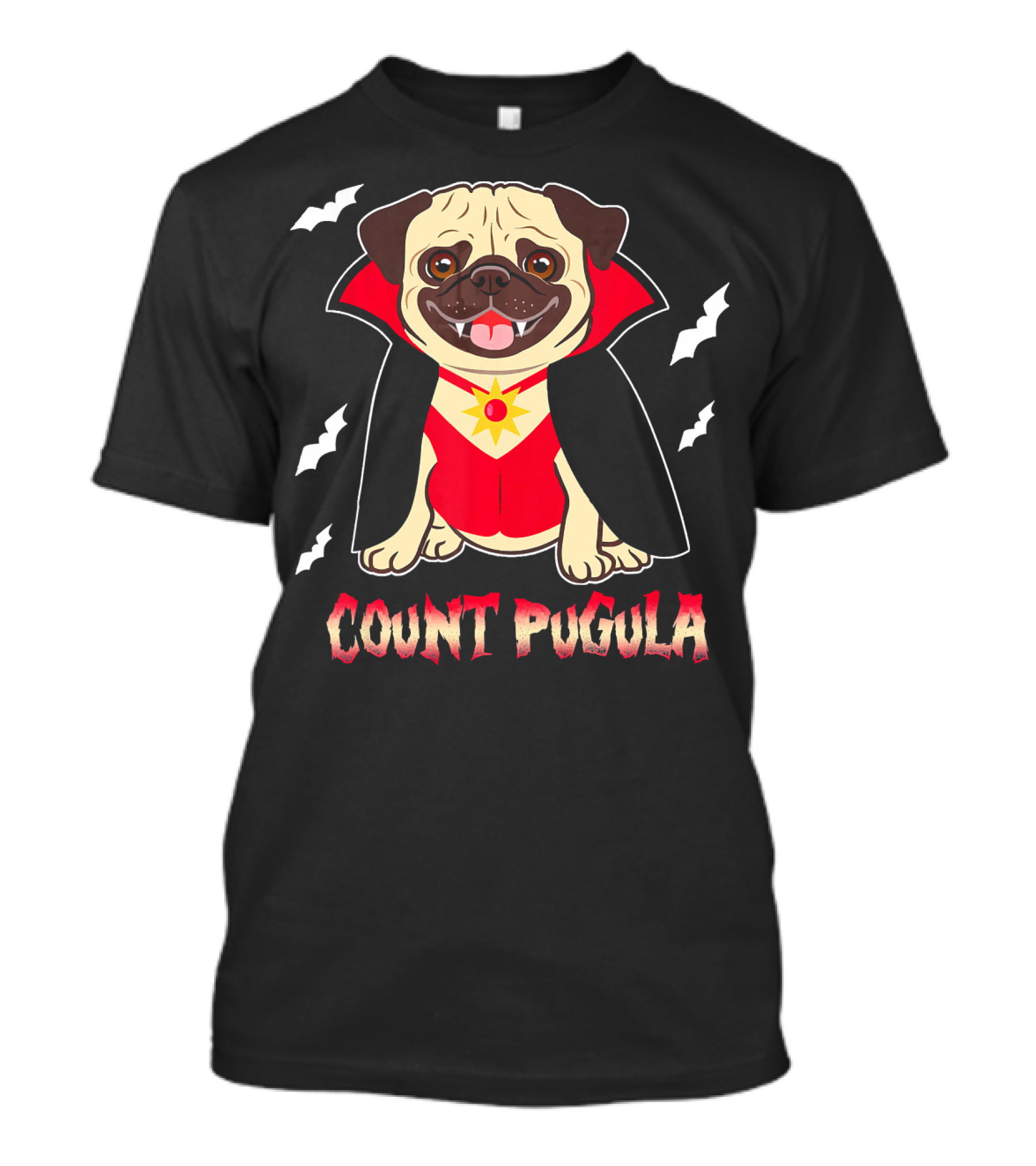 Count Pugula Halloween Pug Dog Funny For Hall T-Shirt