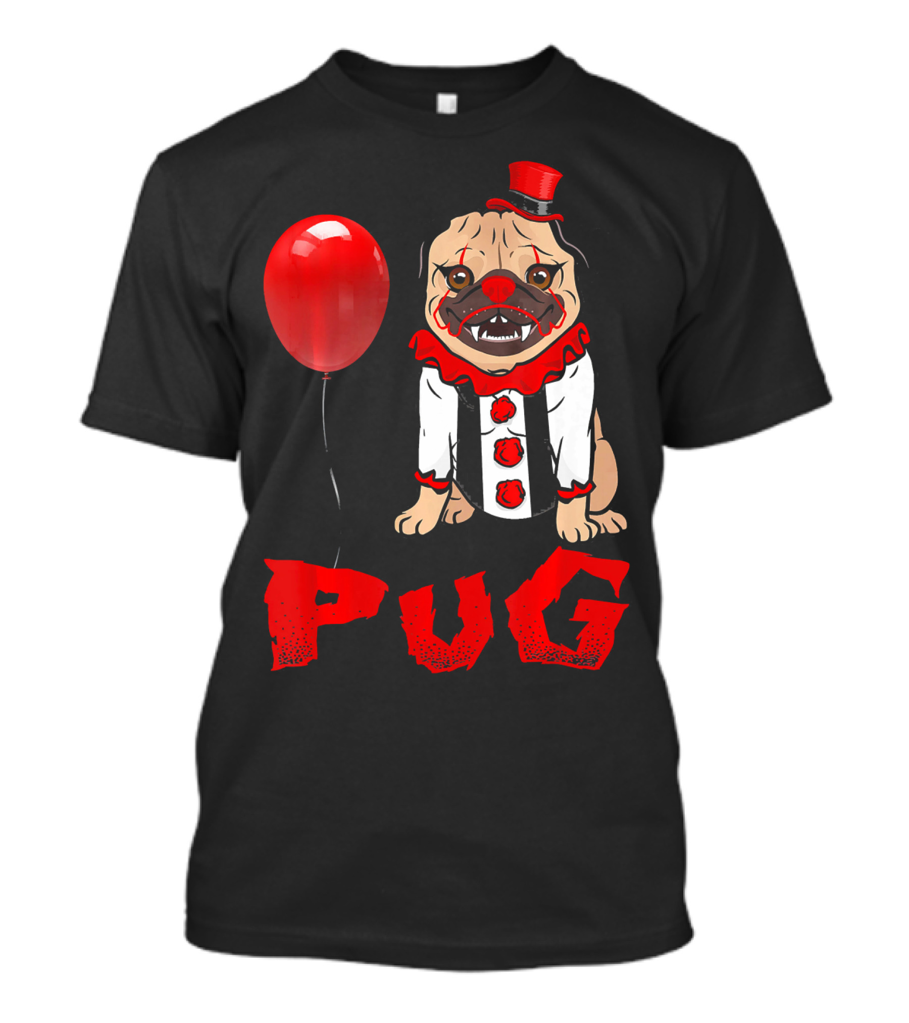 Pug Clown Balloon Horror T-Shirt