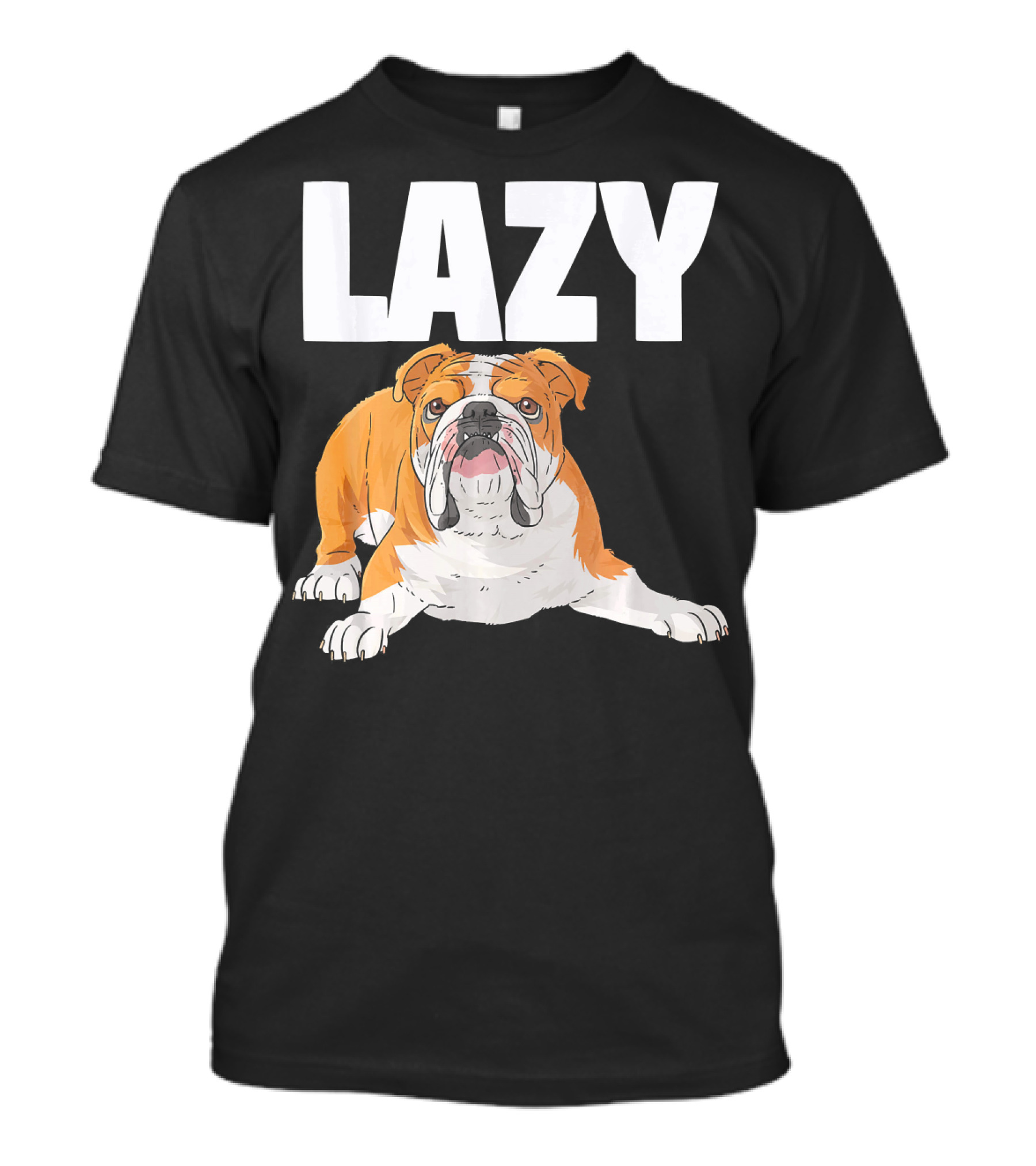LAZY English Bulldog Cartoon T-Shirt