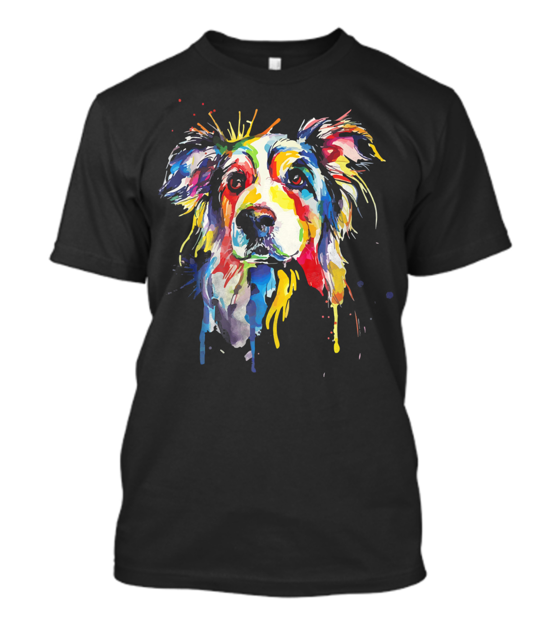 Border Collie Vibrant Paint Splash T-Shirt