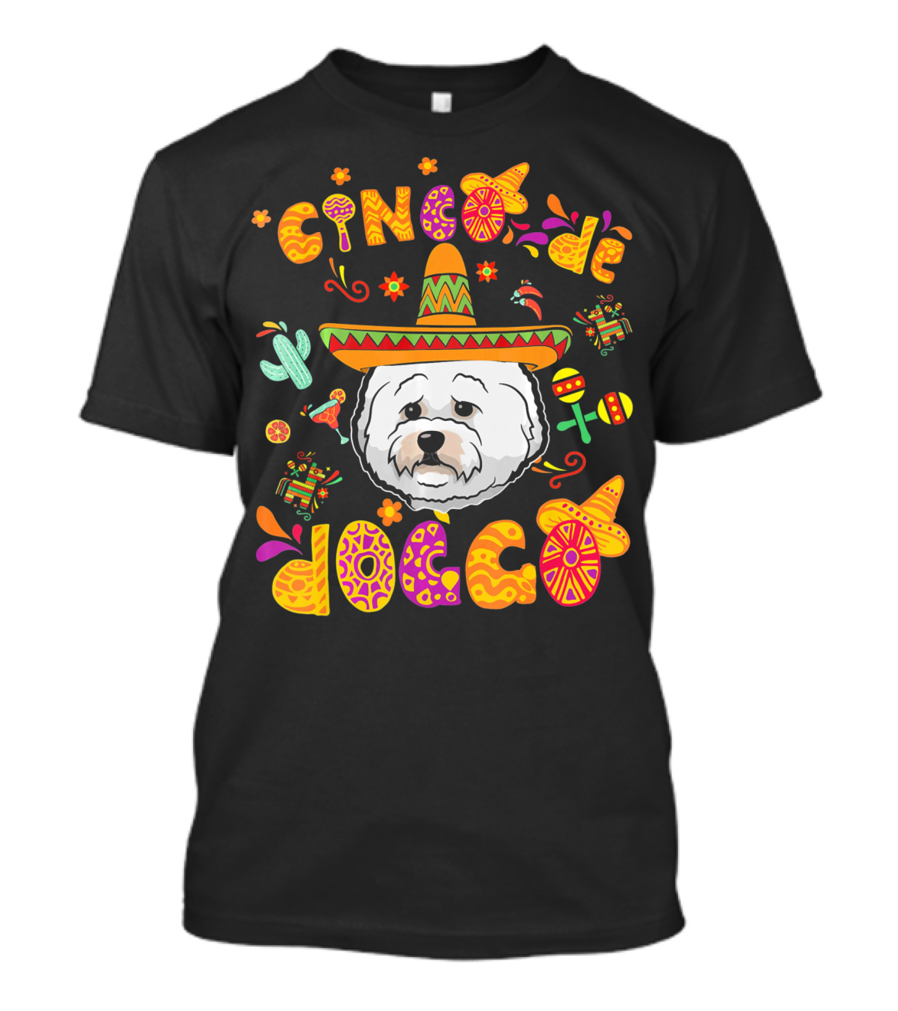 Cinco De Doggo Bichons Frise Fiesta Sombrero T-Shirt