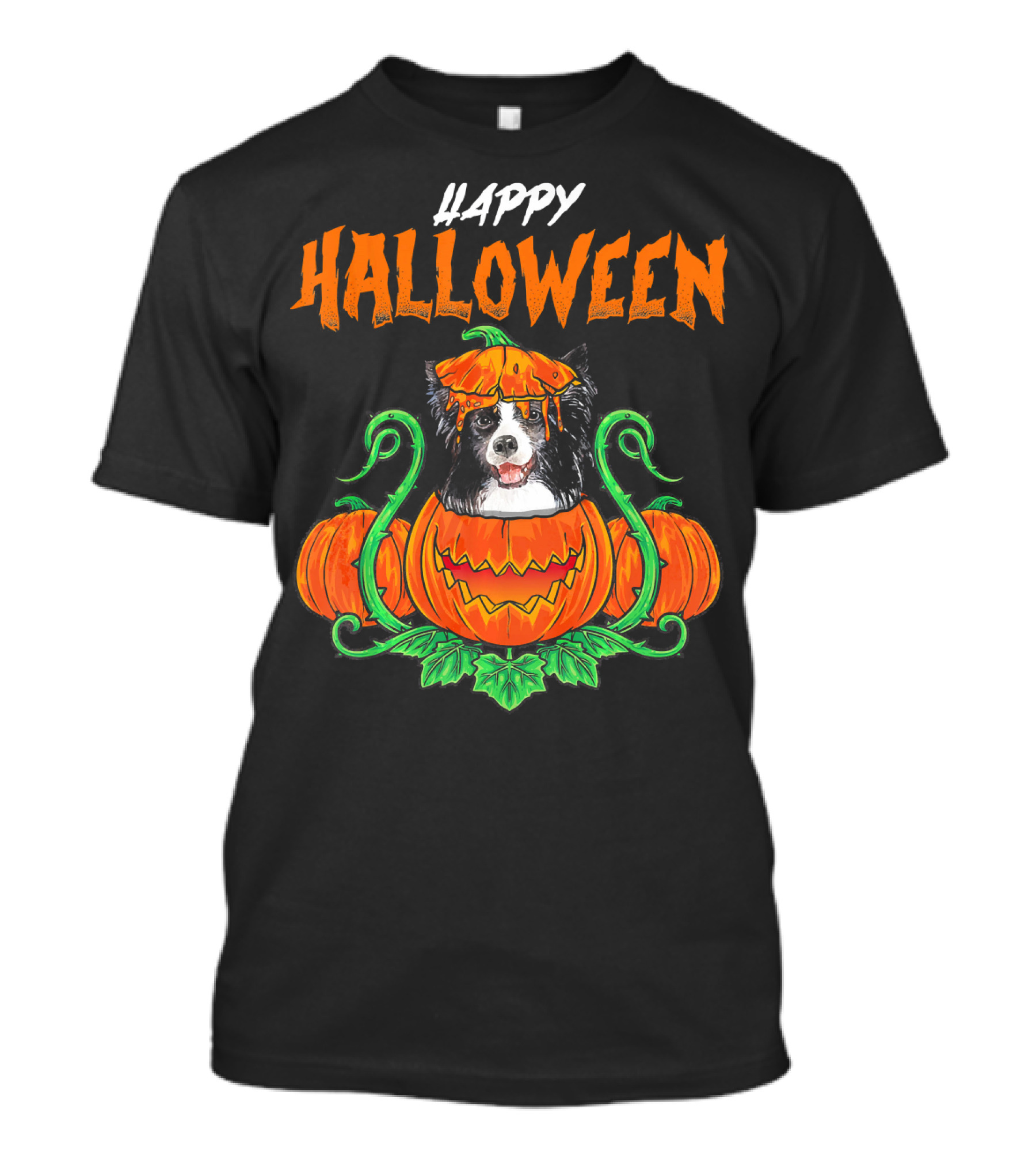 Happy Halloween Border Collie Pumpkin Costume T-Shirt
