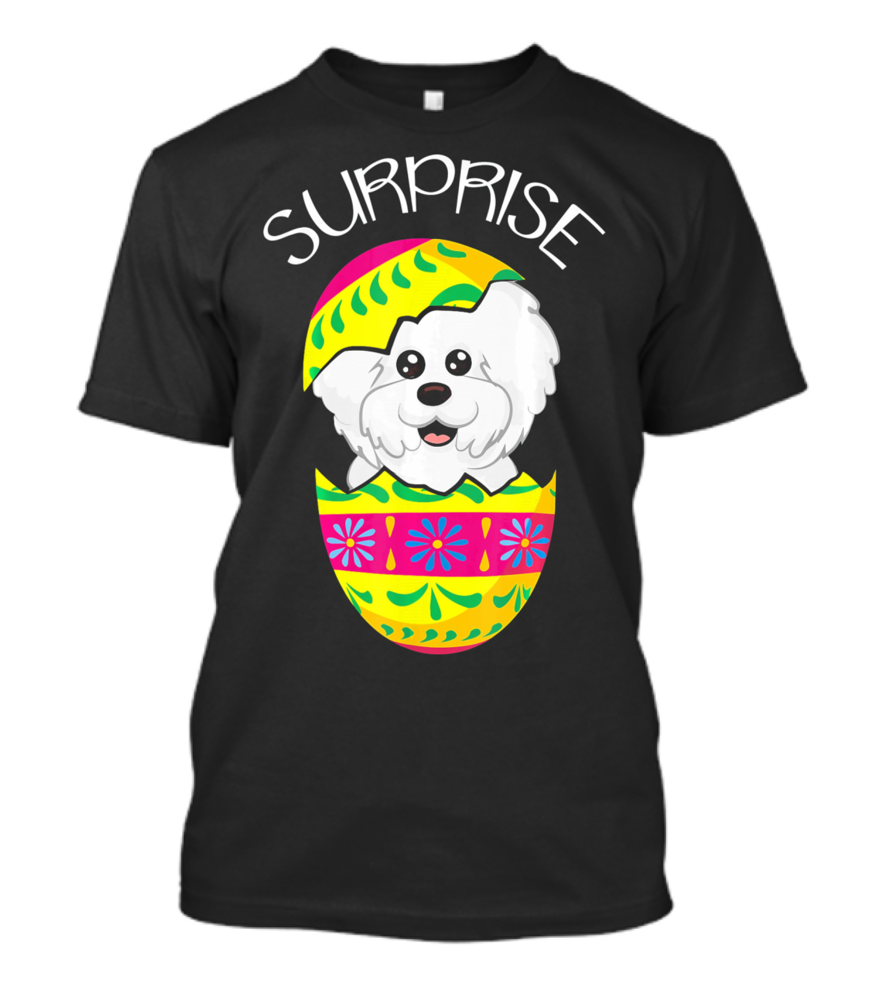 Surprise Cute Puppy Bichons Frise Hatches Easter T-Shirt