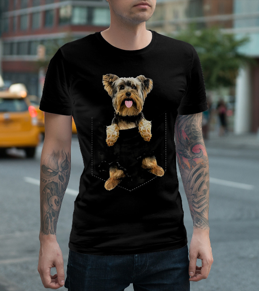Yorkshire Terrier In Pocket Mid T-Shirt