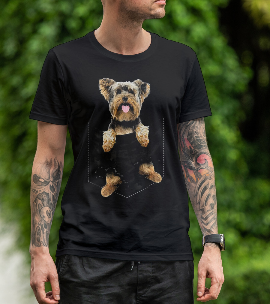 Yorkshire Terrier In Pocket Mid T-Shirt