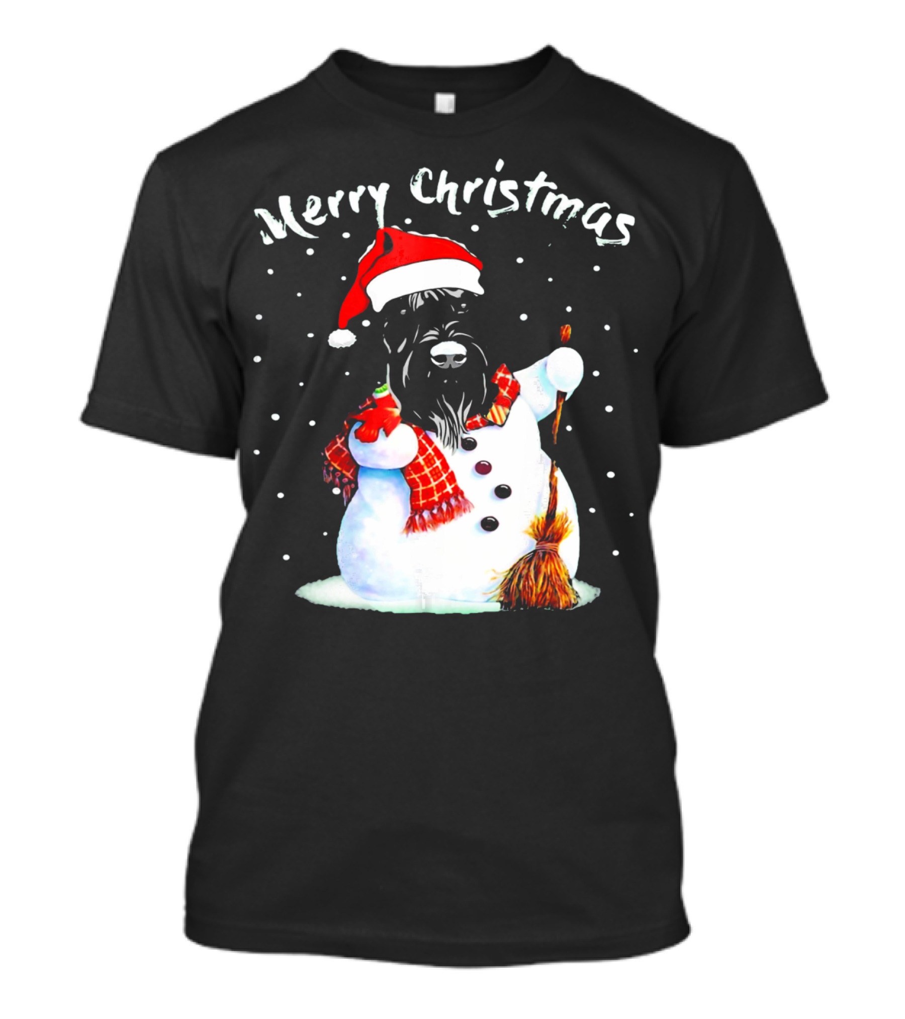 Merry Christmas Giant Schnauzer Snowman T-Shirt