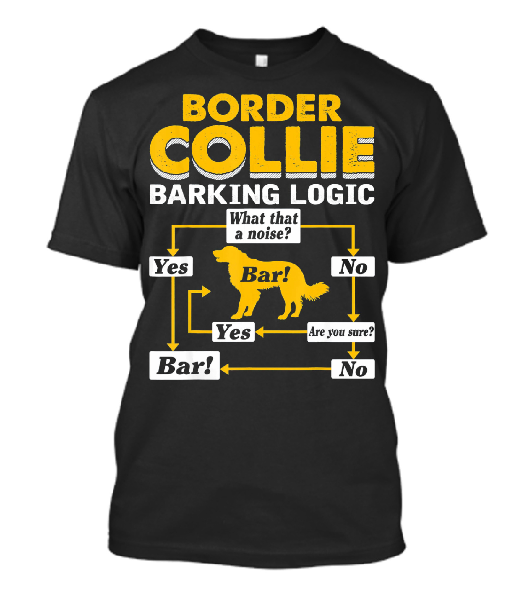 Border Collie Barking Logic What That A Noise Bar Are You Sure T-Shirt