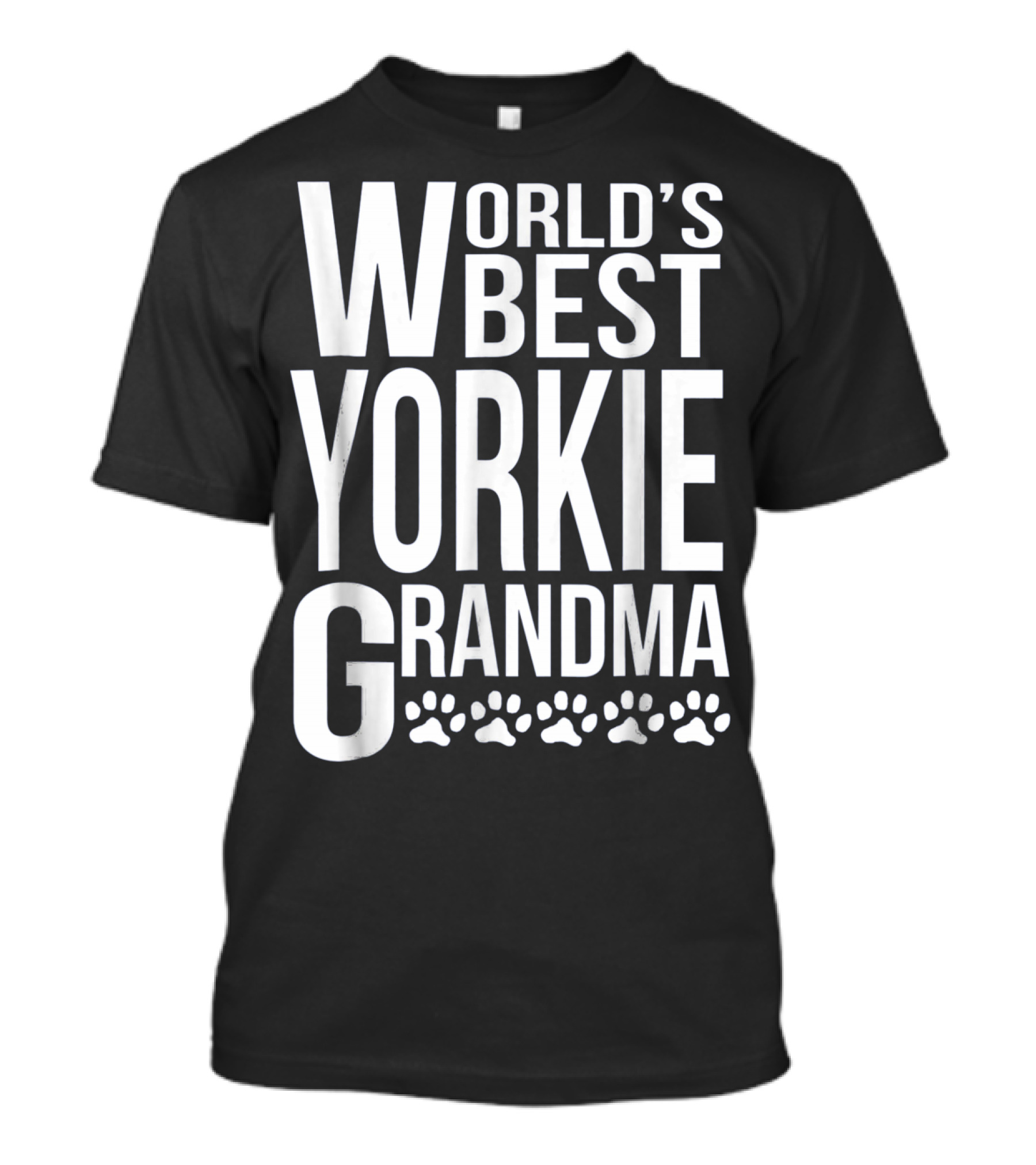World's Best Yorkie Grandma Paw Prints T-Shirt