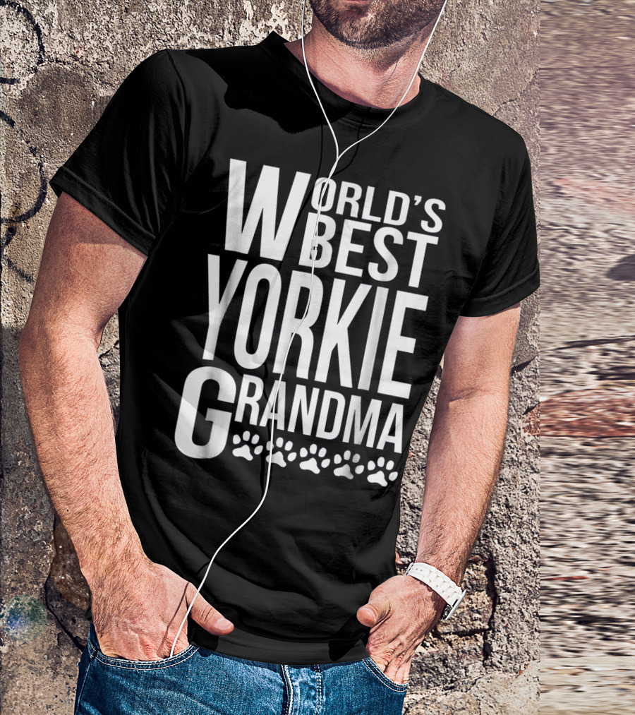 World's Best Yorkie Grandma Paw Prints T-Shirt