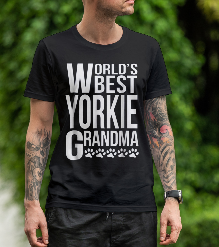 World's Best Yorkie Grandma Paw Prints T-Shirt