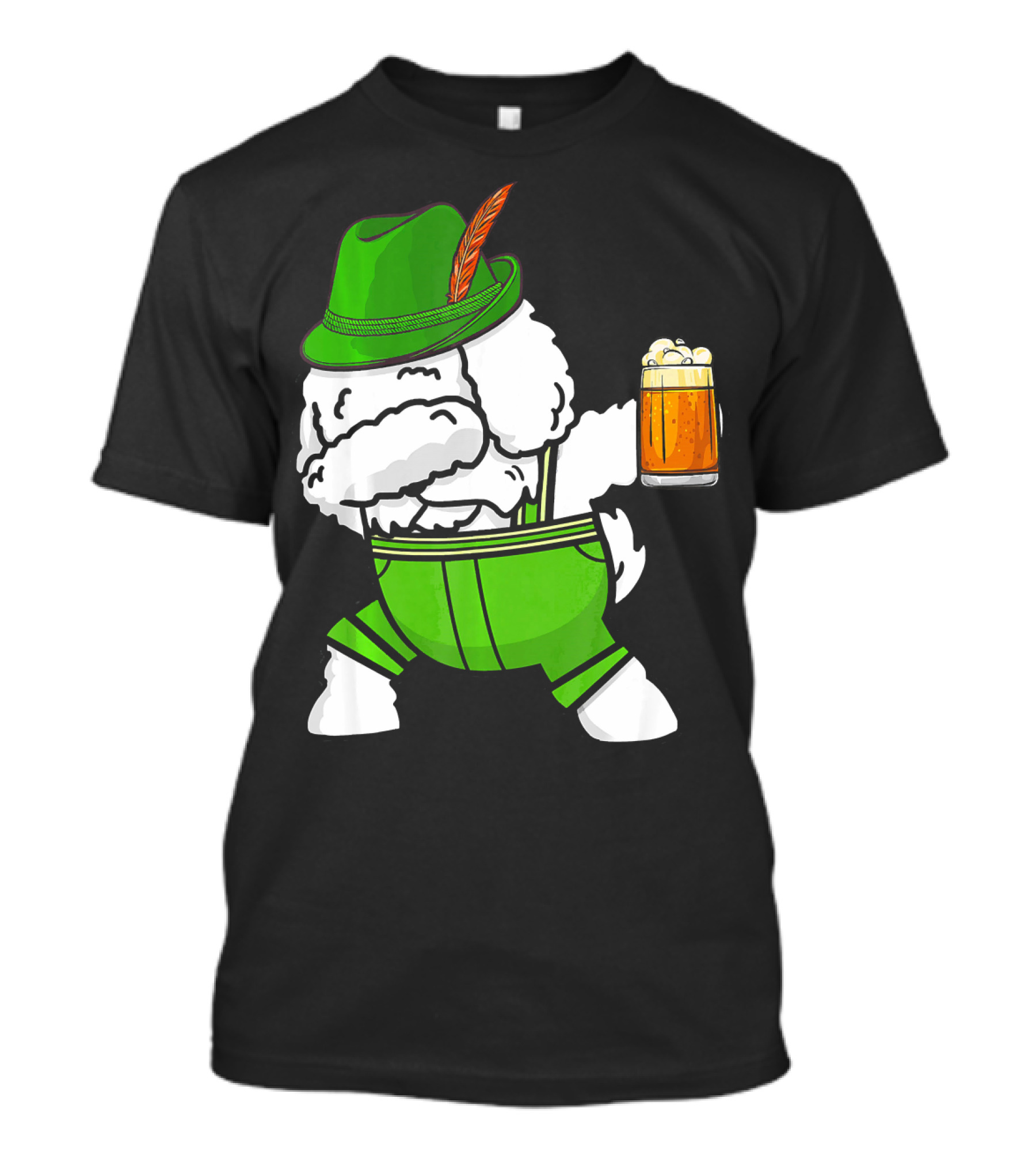 Dabbing Bichon Frise Oktoberfest Green Outfit Beer Mug T-Shirt