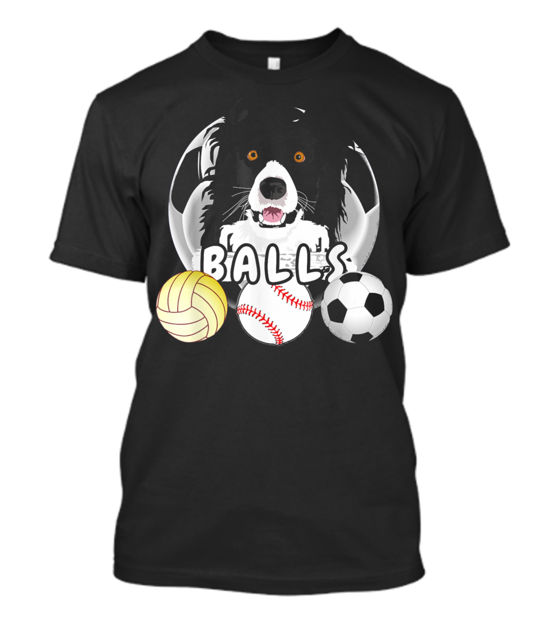 Funny Border Collie Balls Volleyball Baseball Soccer T-Shirt