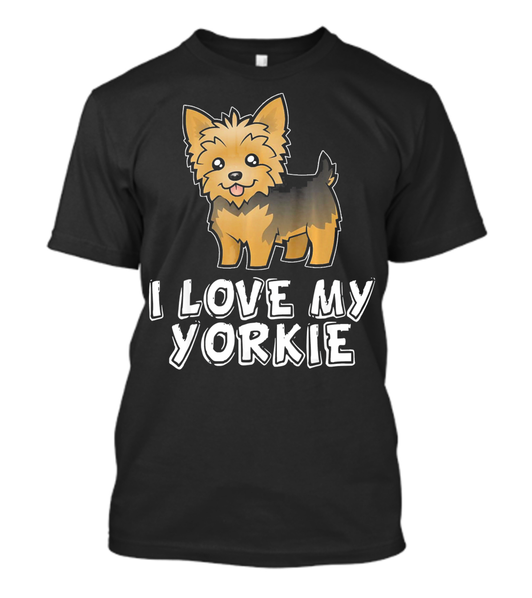 I Love My Yorkie Cartoon Style Yorkshire Terrier T-Shirt