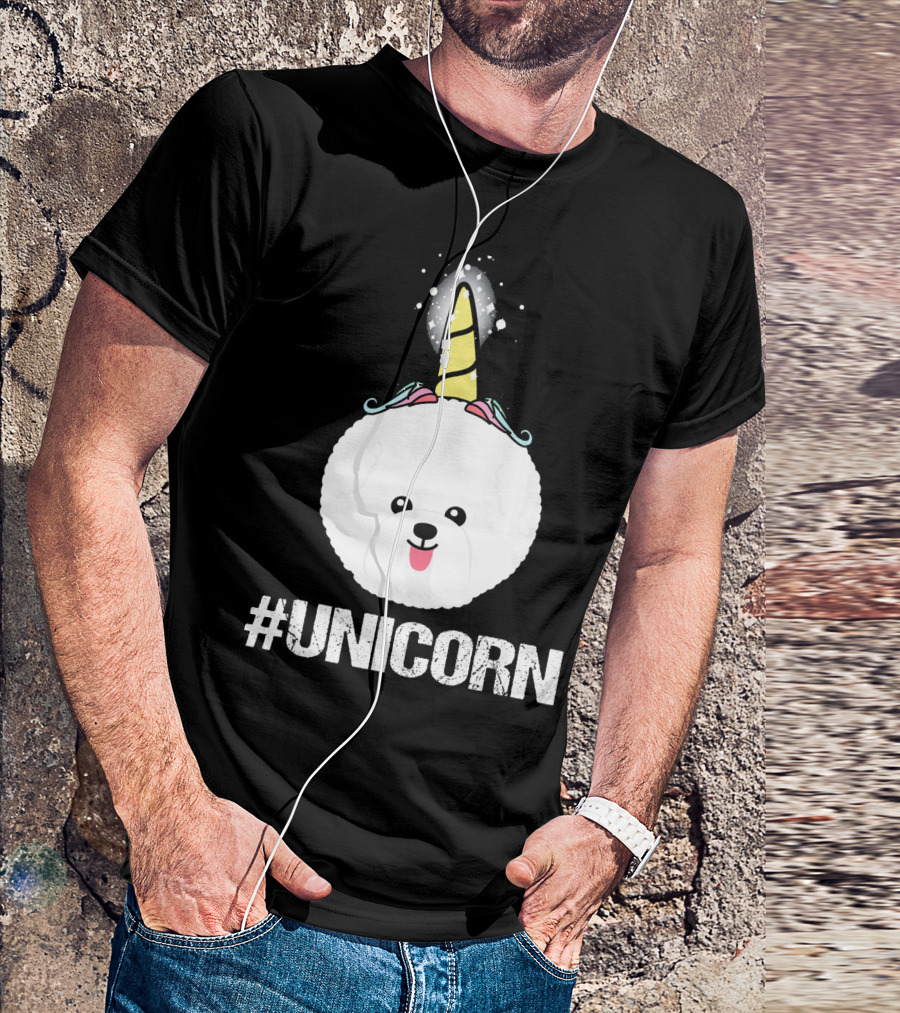 Bichon Frise With Unicorn Horn #Unicorn T-Shirt