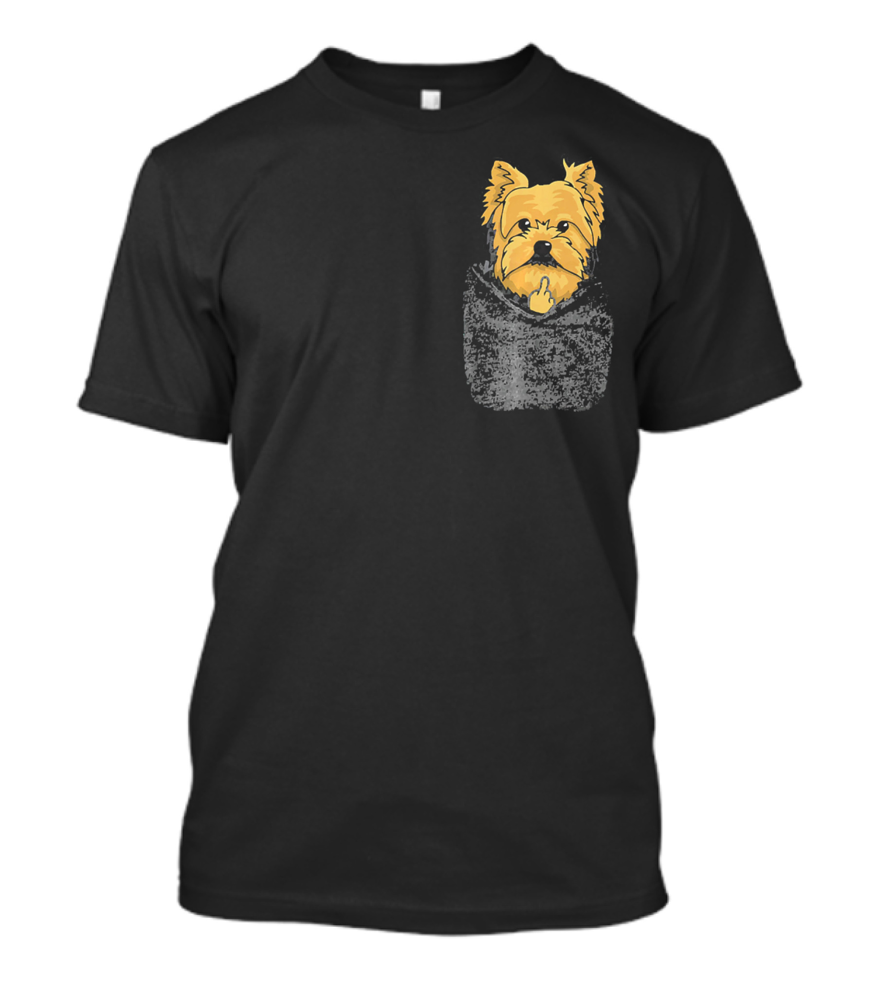 Cute Yorkie In Pocket With Attitude T-Shirt
