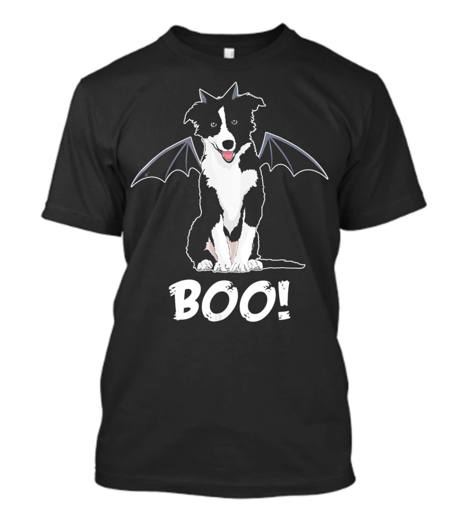 Halloween Bat-Winged Border Collie Boo T-Shirt