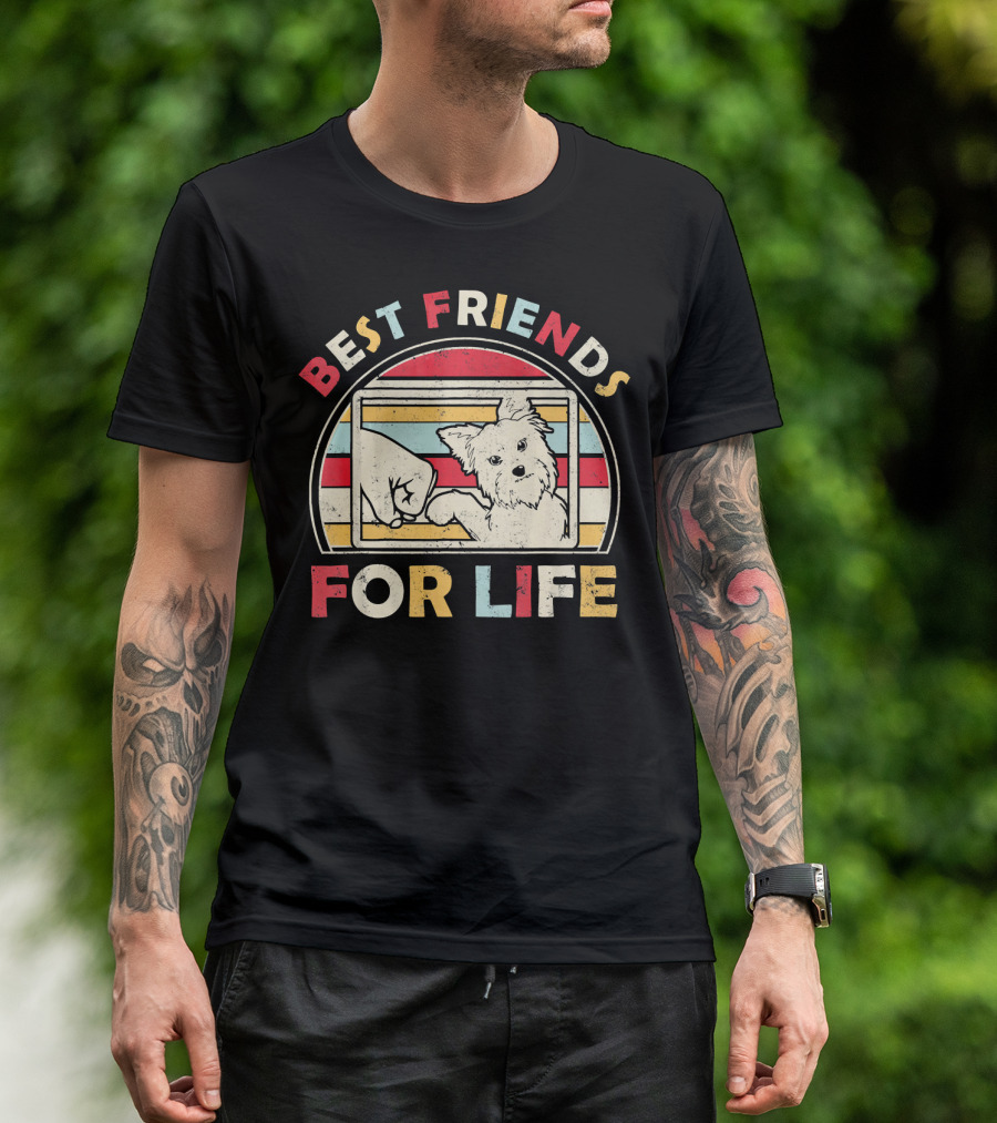 Best Friends For Life Funny Yorkie Dog T-Shirt