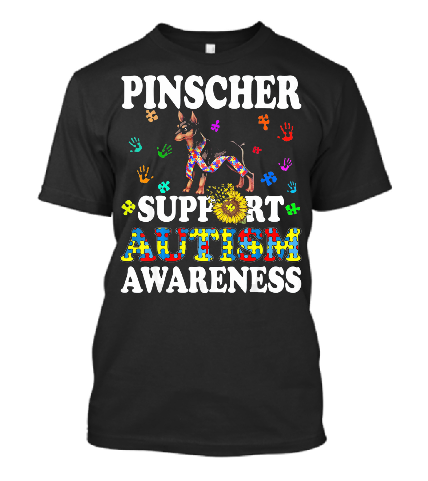 Pinscher Support Autism Awareness T-Shirt