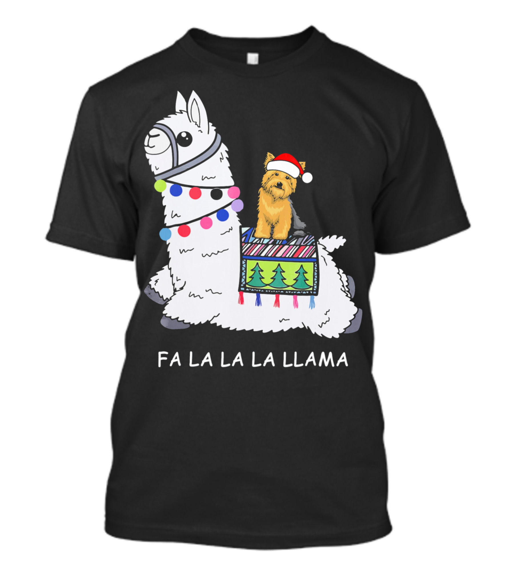 Fa La La La Llama With Yorkshire Terrier Riding Llama T-Shirt