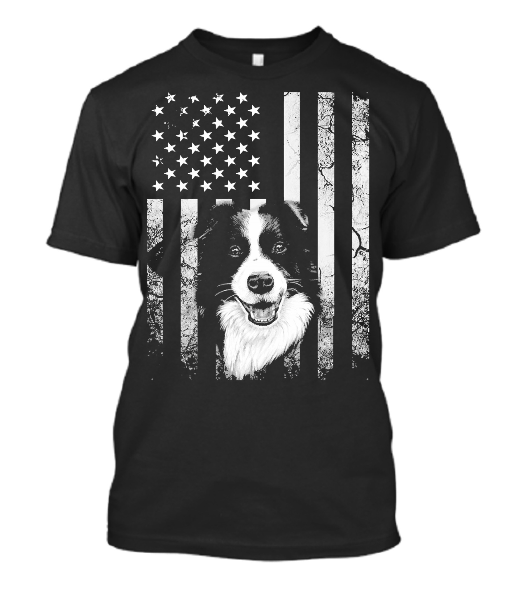 Perfect Border Collie Dog American Flag T-Shirt