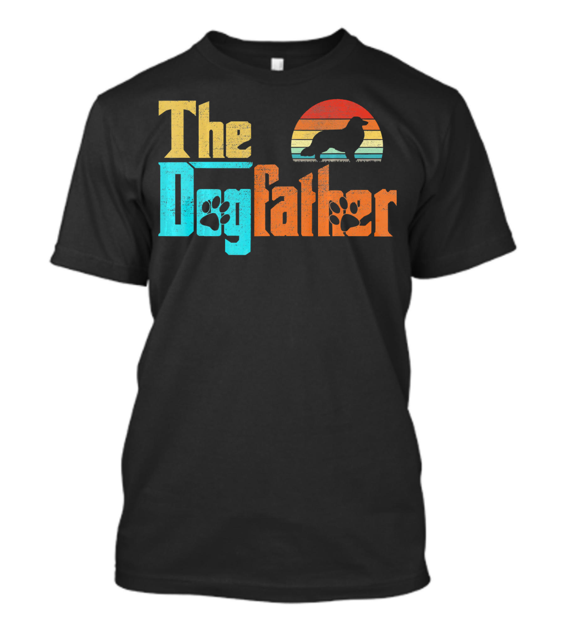 The Dogfather Retro Border Collie T-Shirt