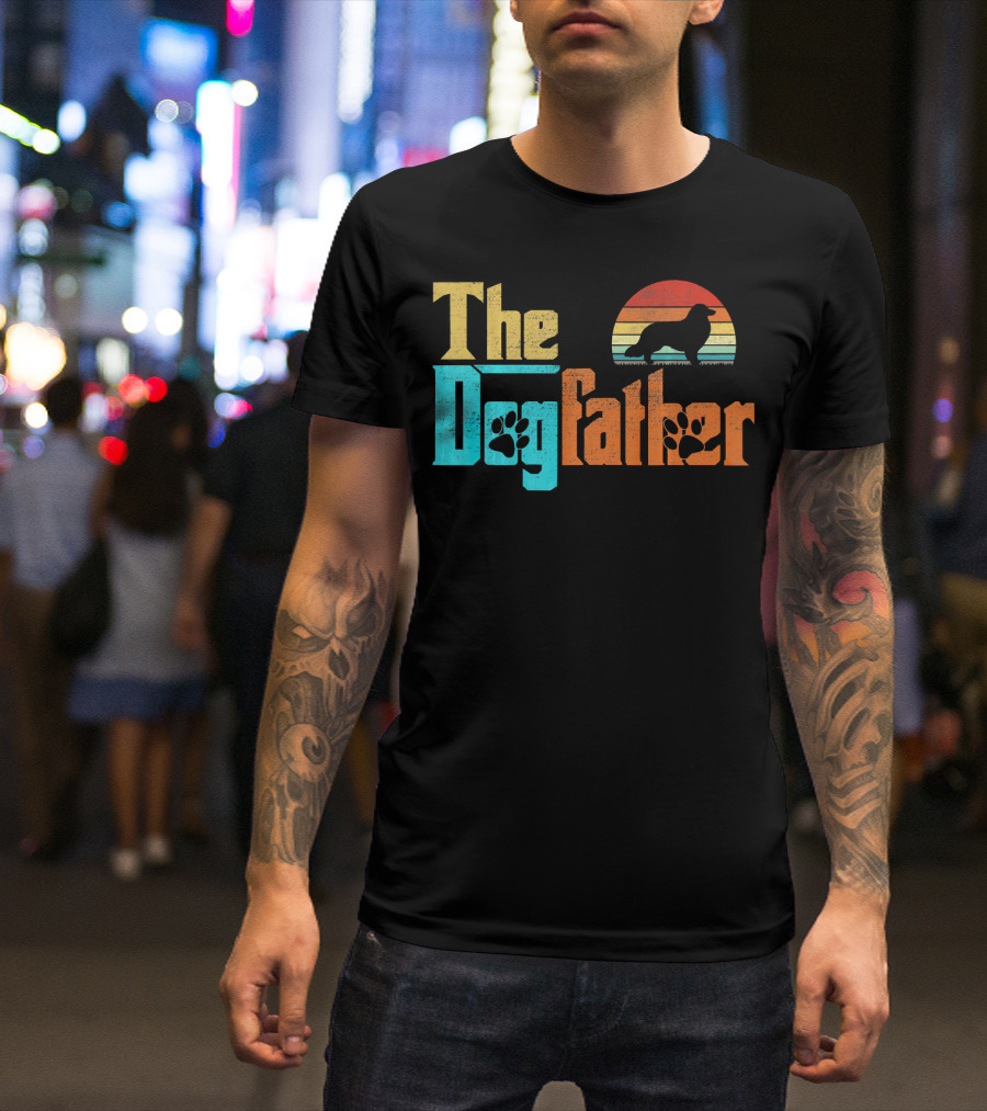 The Dogfather Retro Border Collie T-Shirt