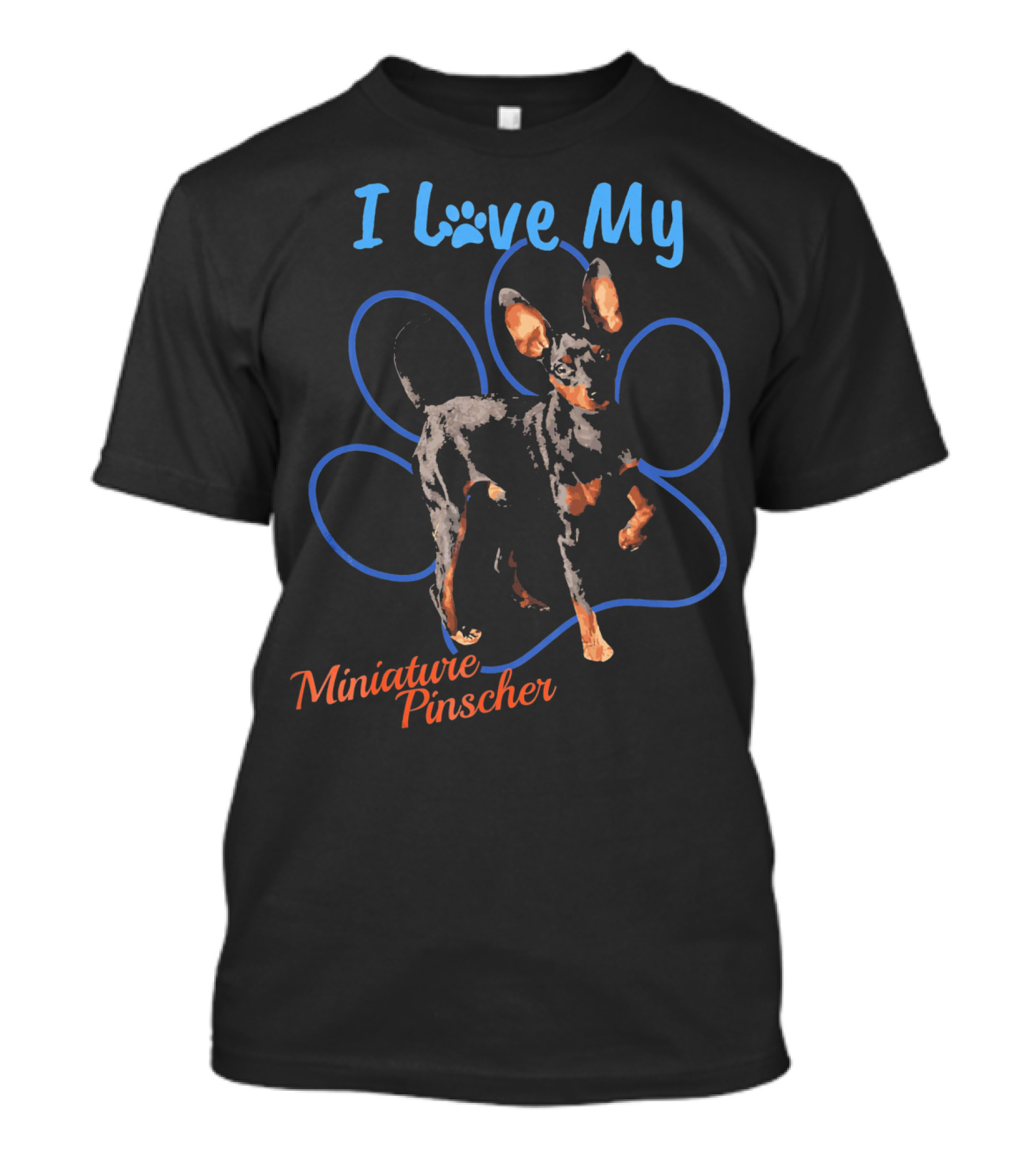 I Love My Miniature Pinscher Paw Prints T-Shirt