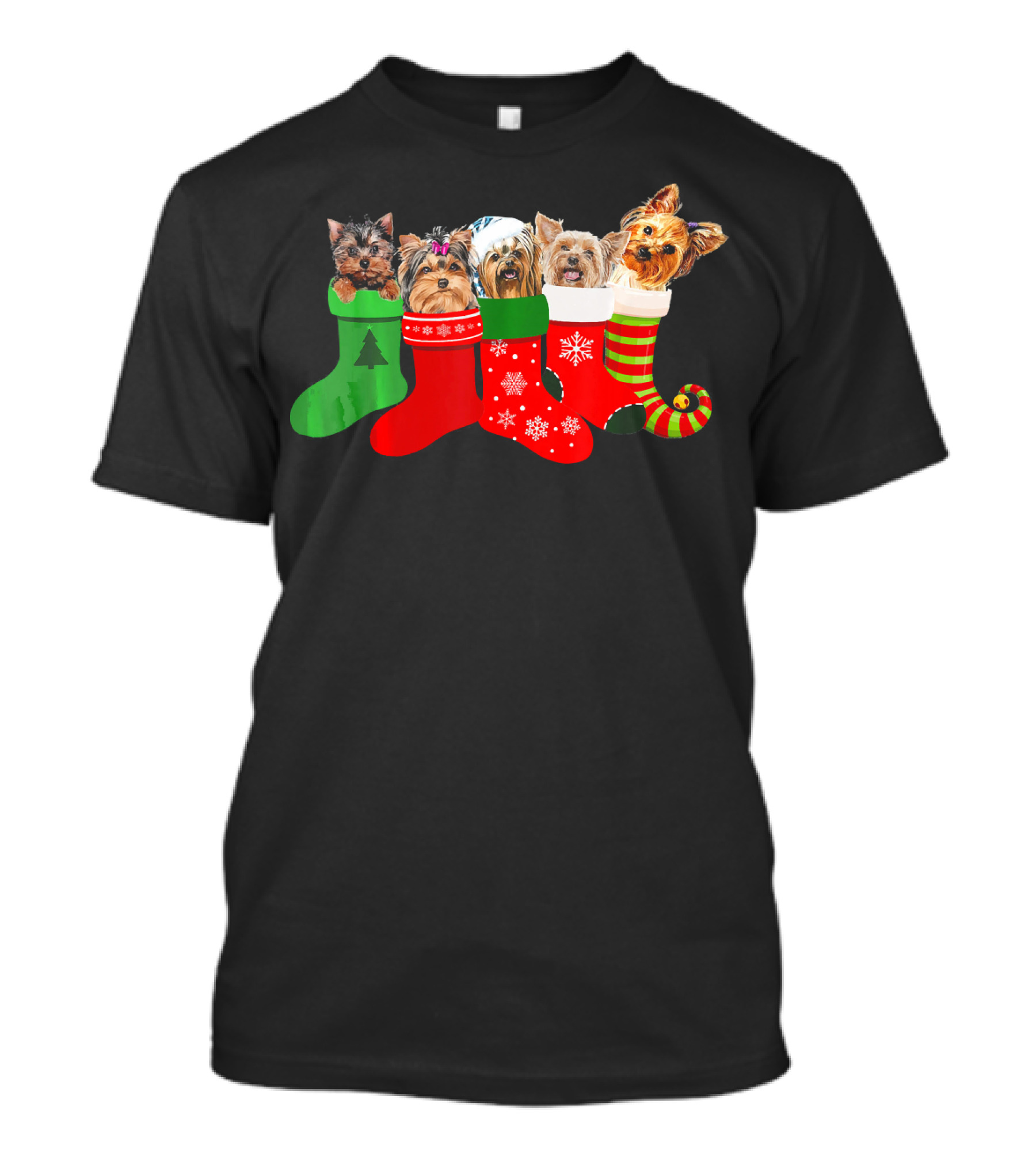 Yorkie Dog Lovers Christmas Stocking Cute Funny T-Shirt