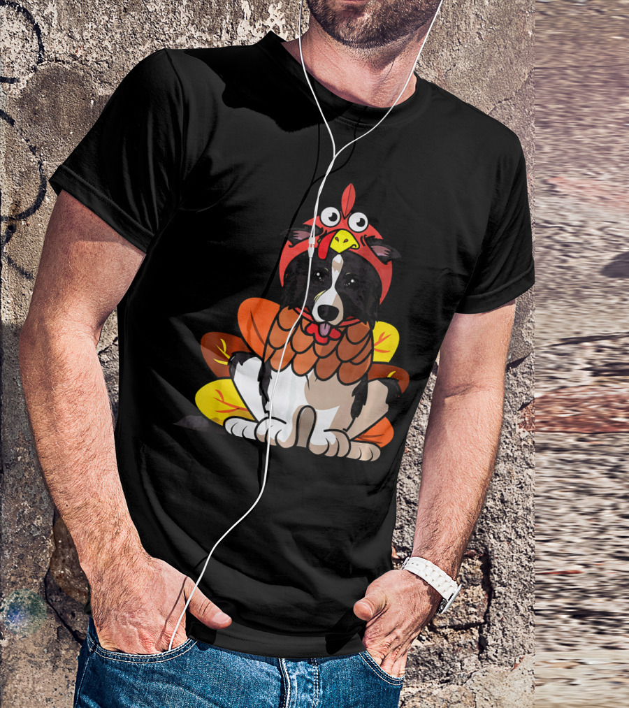 Funny Border Collie Thanksgiving Dog Turkey T-Shirt