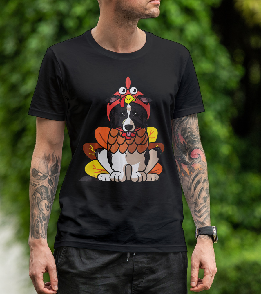 Funny Border Collie Thanksgiving Dog Turkey T-Shirt