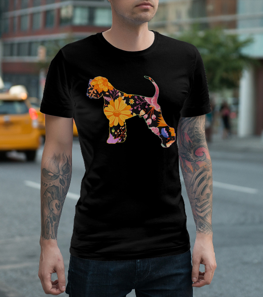 Floral Flower Vintage Retro Giant Schnauzer T-Shirt