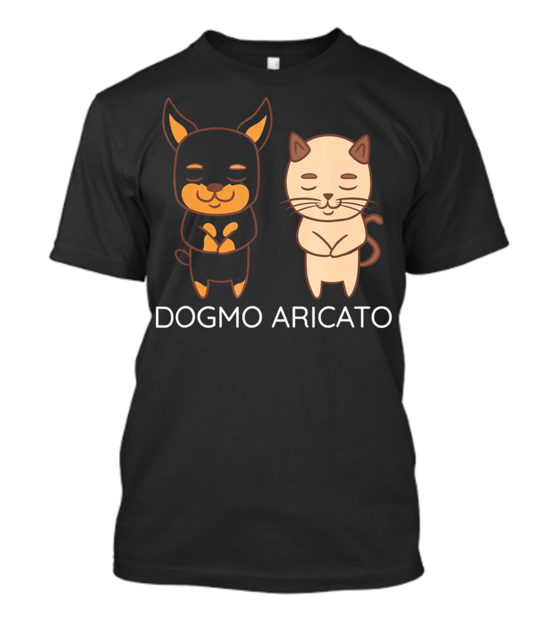 Dogmo Aricato Funny Miniature Pinscher With Cat T-Shirt