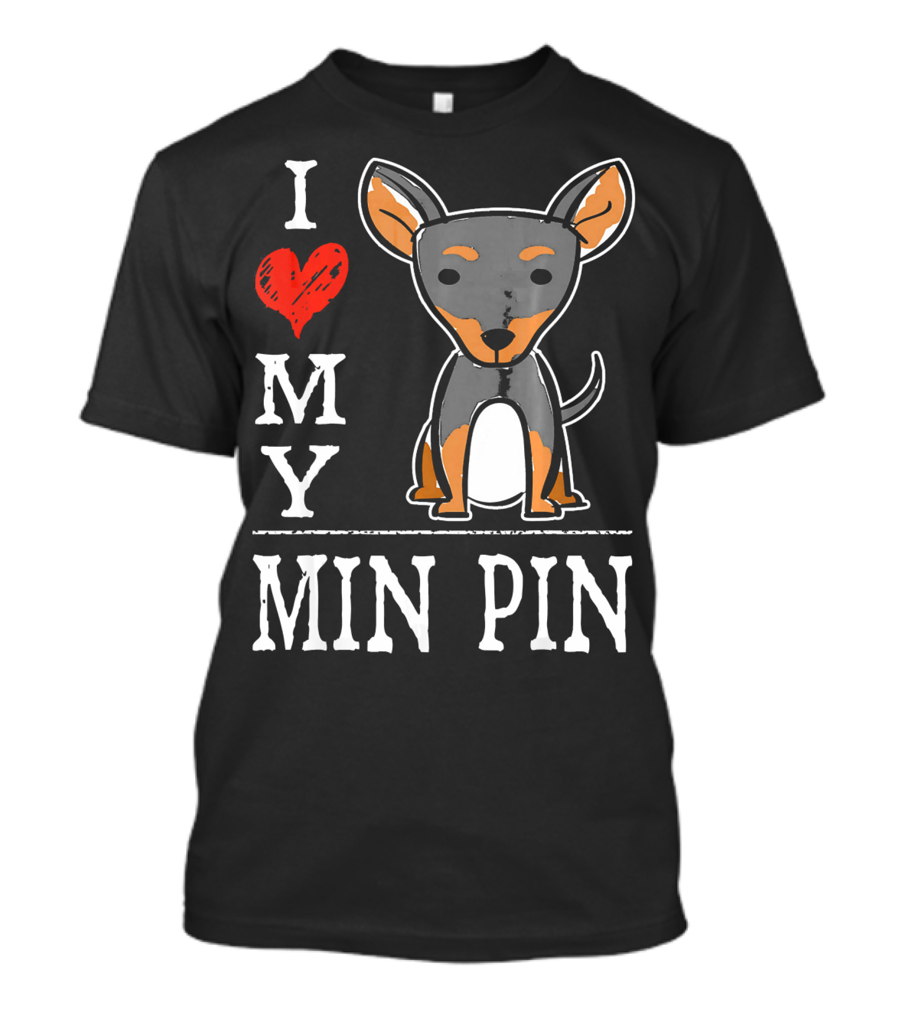 I Love My Min Pin Cute Cartoon Mini T-Shirt
