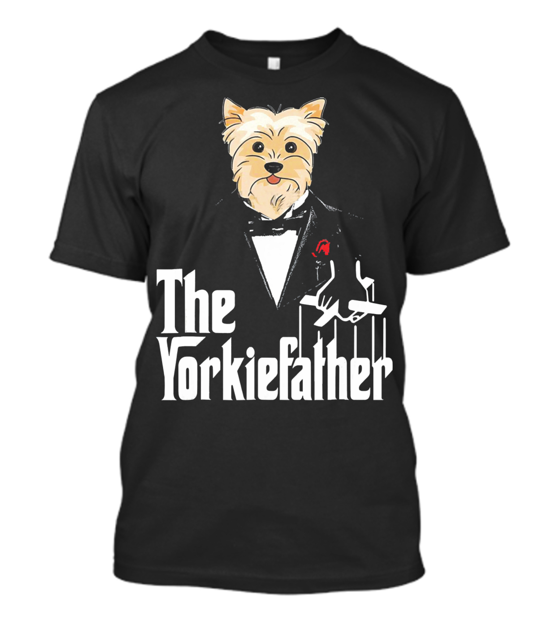 The Yorkiefather Mafia Dog Puppet Tuxedo T-Shirt