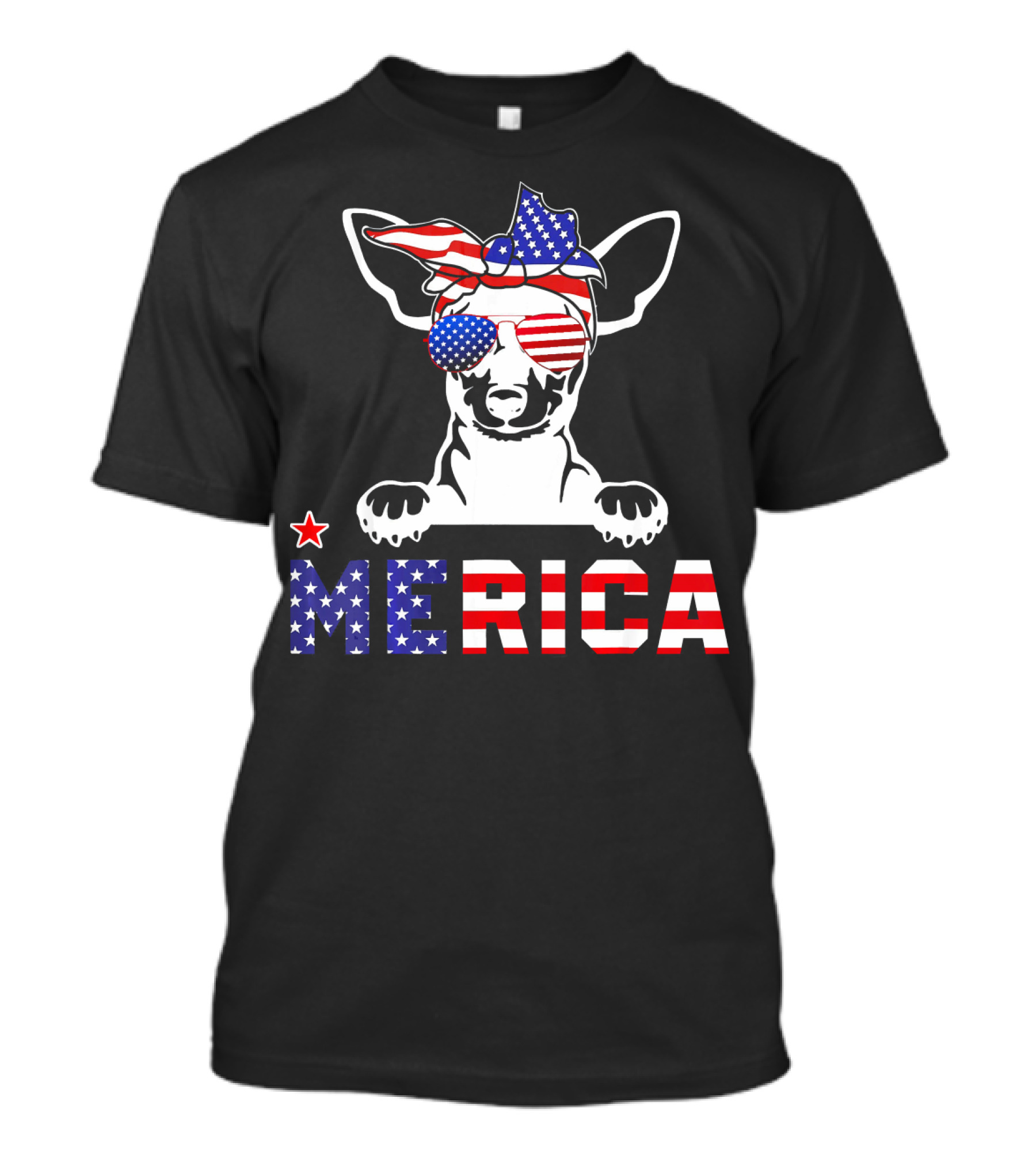 Miniature Pinscher Merica Patriotic USA Flag 4th Of July Dog T-Shirt